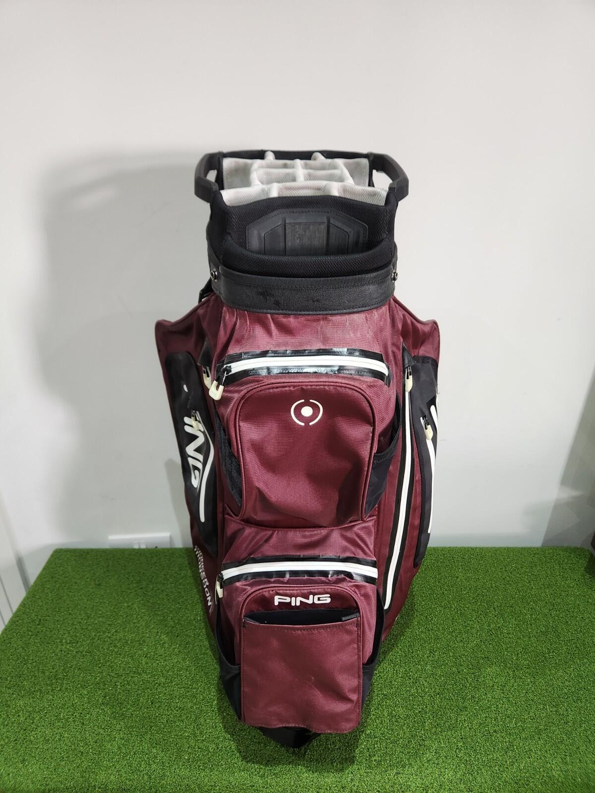Ping Pioneer Monsoon Watetproof Golf Bag Cart - Burgundy/Black