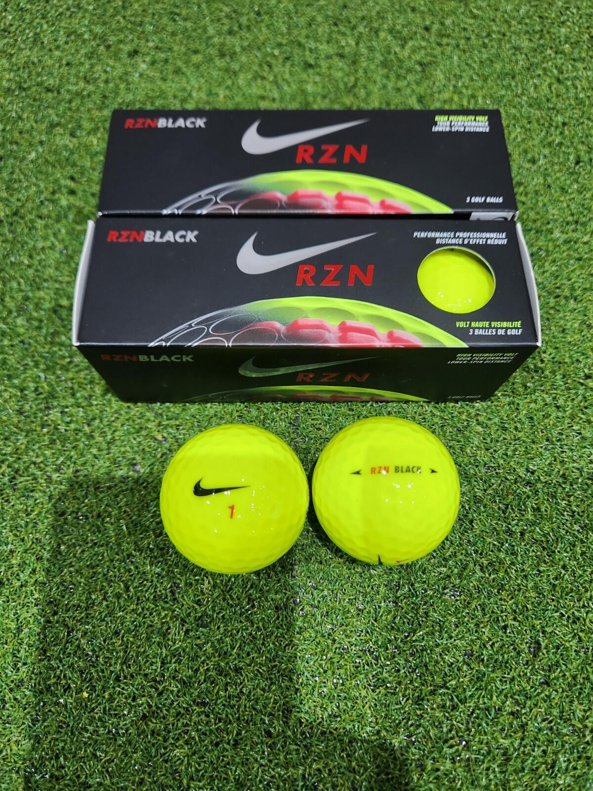 New Nike RZN Tour Black - High Visibility Volt Golf Balls - 1 Sleeve - BNIB