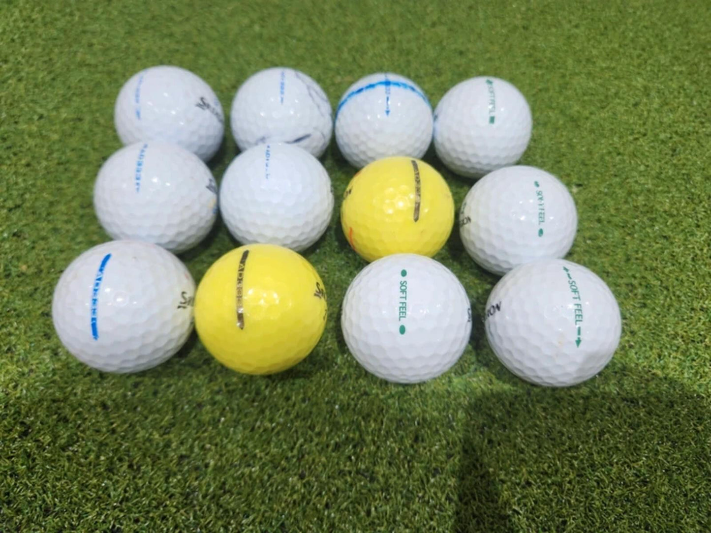 12 x Srixon A/B Mix 2nd Chance Golf Balls - White & Yellow