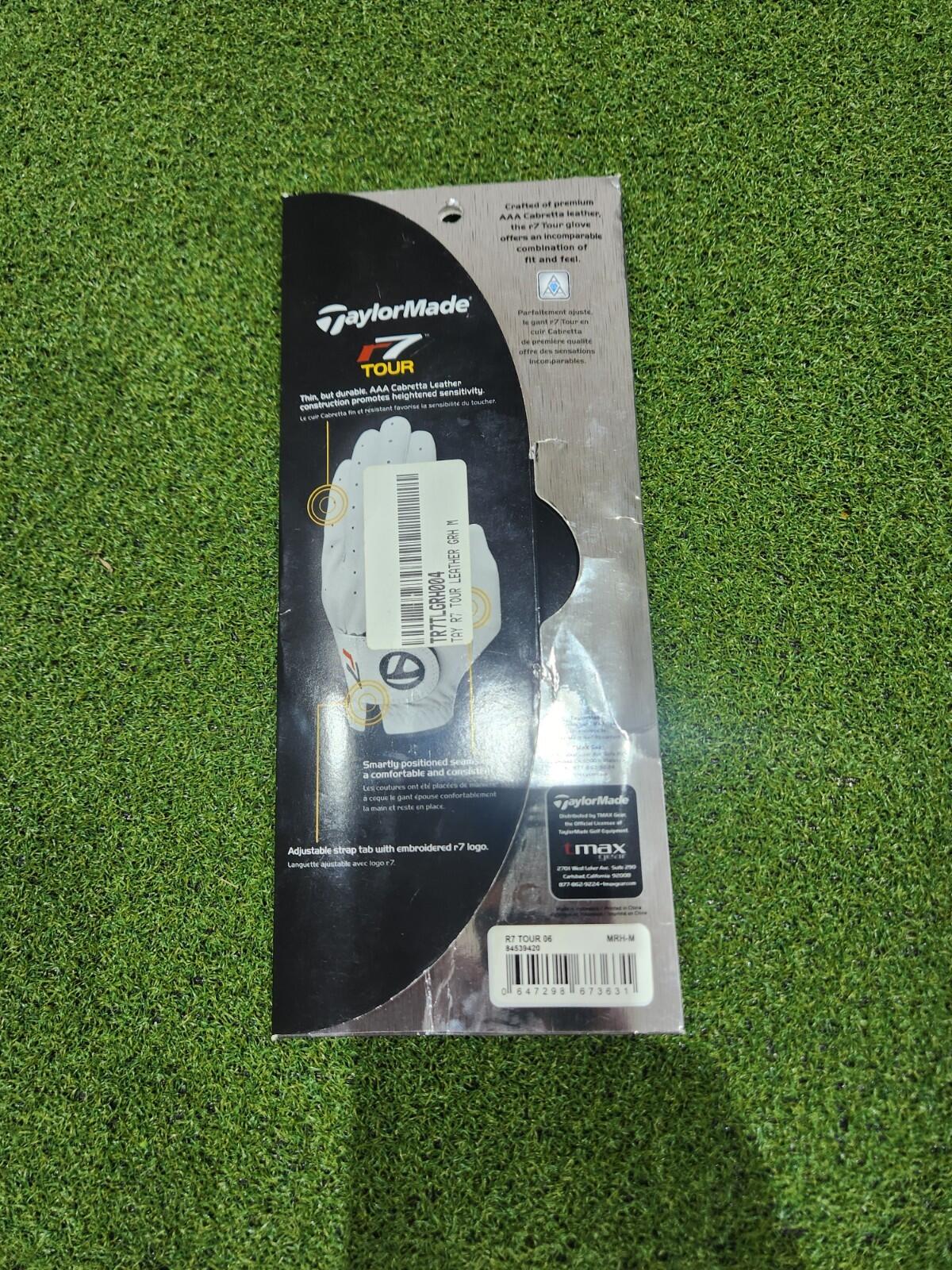 TaylorMade R7 Premium Cabretta Leather Golf Glove - White - Mens RH Medium