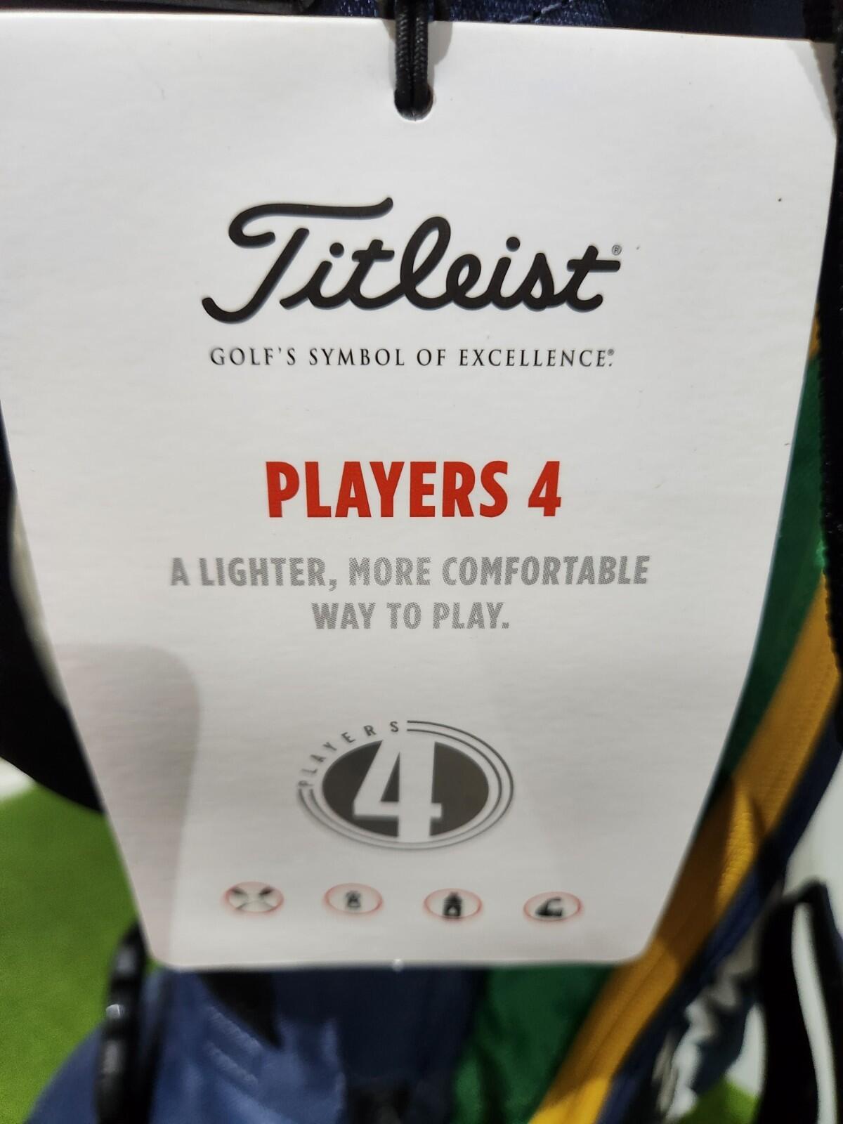 Titleist Players 4 Stand Bag - Limited Edition - Navy/Green/Gold - New With Tags