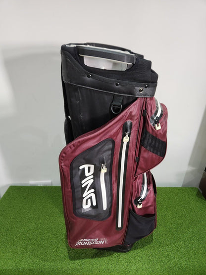 Ping Pioneer Monsoon Watetproof Golf Bag Cart - Burgundy/Black