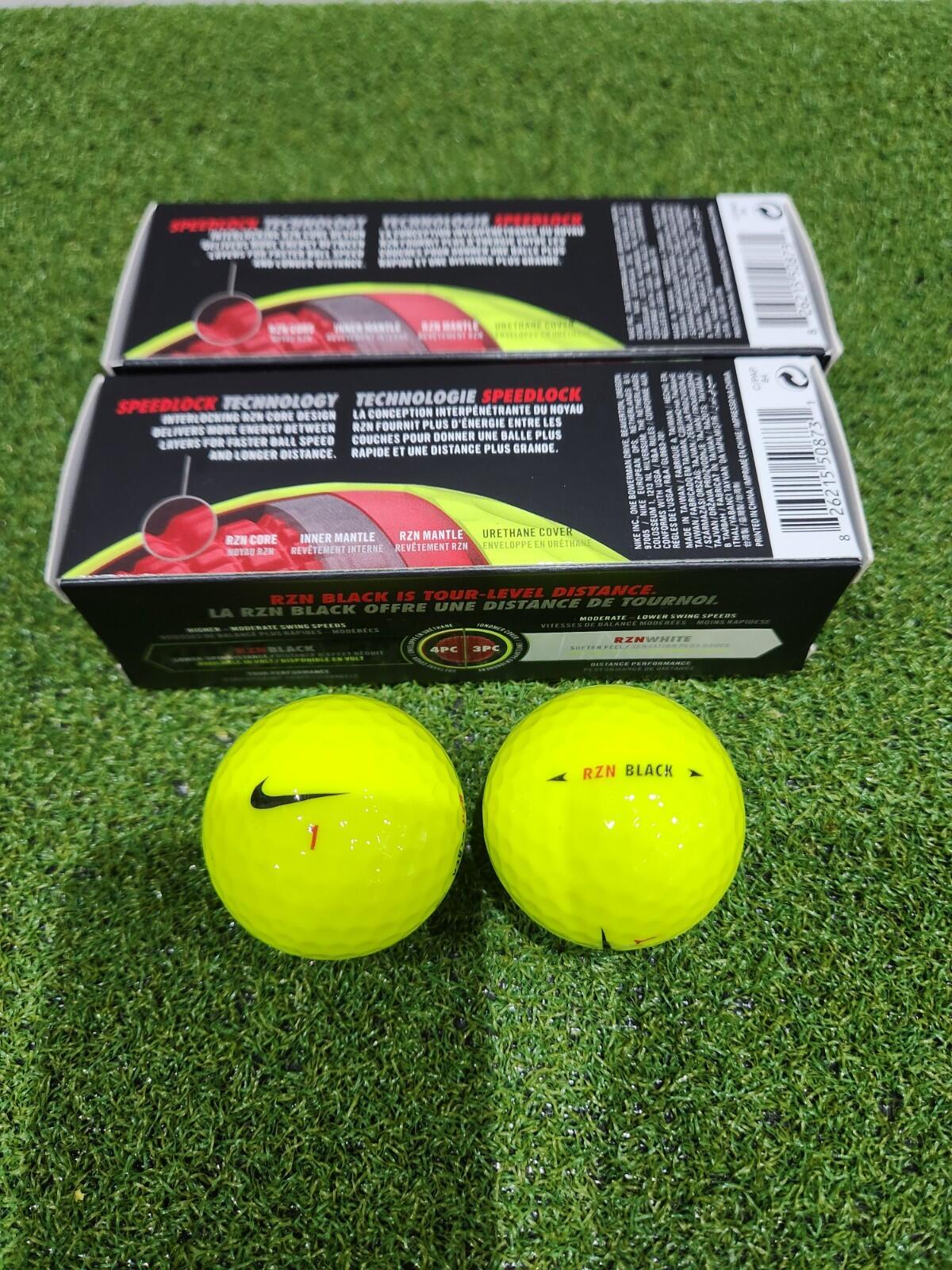 New Nike RZN Tour Black - High Visibility Volt Golf Balls - 1 Sleeve - BNIB