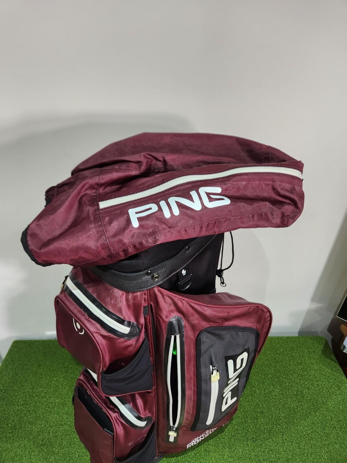 Ping Pioneer Monsoon Watetproof Golf Bag Cart - Burgundy/Black