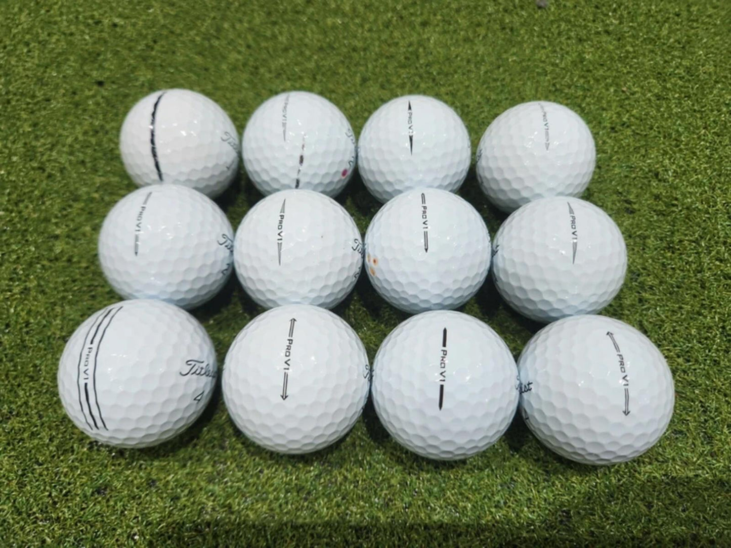 12 x Titleist Pro V1 Pearl Grade 2nd Chance Golf Balls - White - Great Value