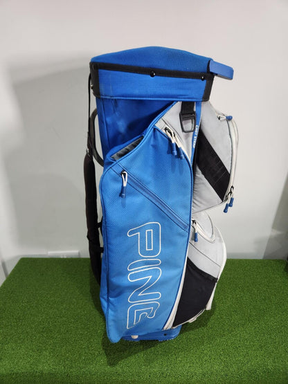 PING Traverse Golf Cart Bag - Blue / Grey / Black - Includes Rainhood & Strap