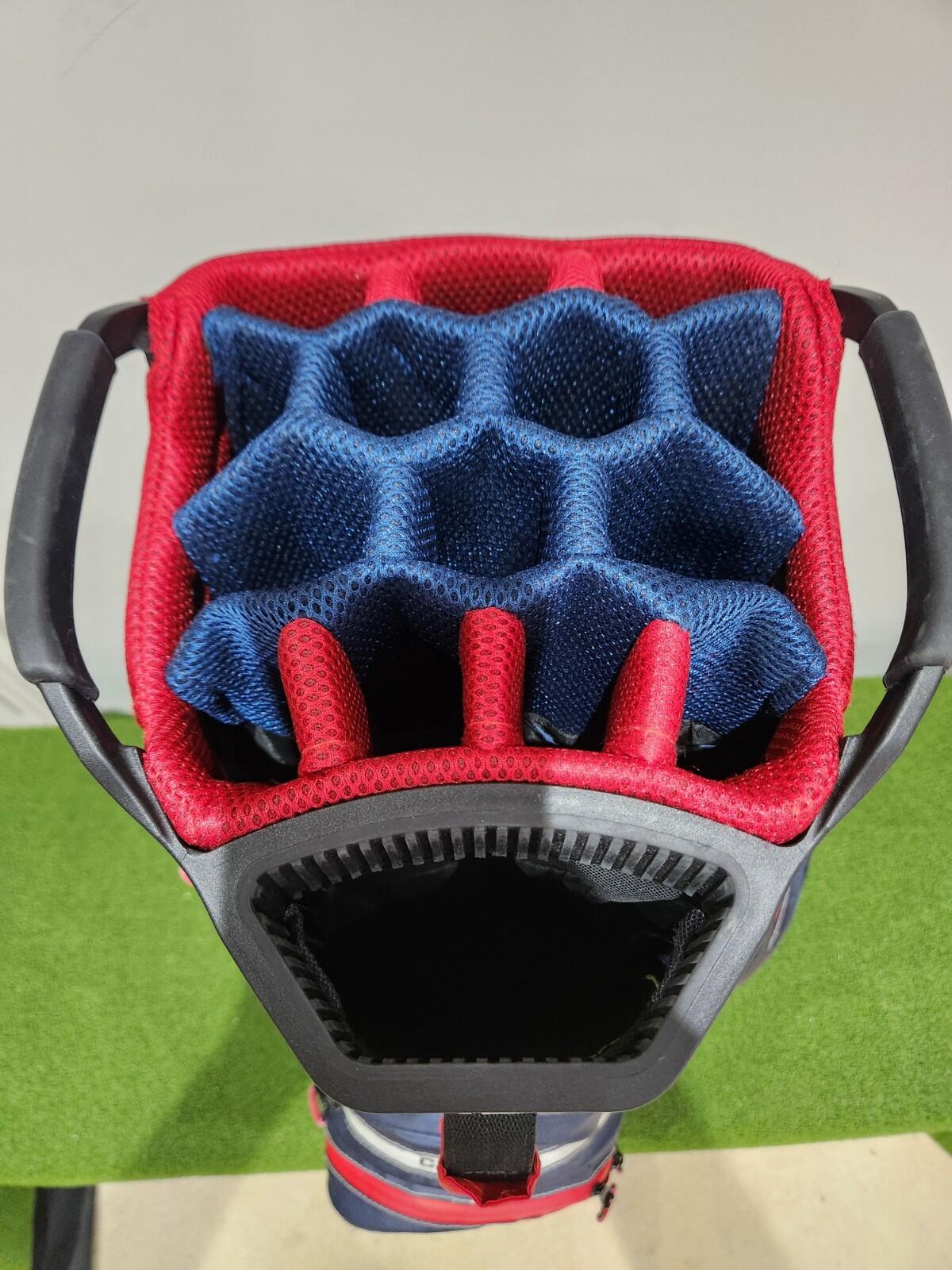 Rife Waterproof Golf Cart Bag - Navy & Red - 14 Way Divider + Putter Well