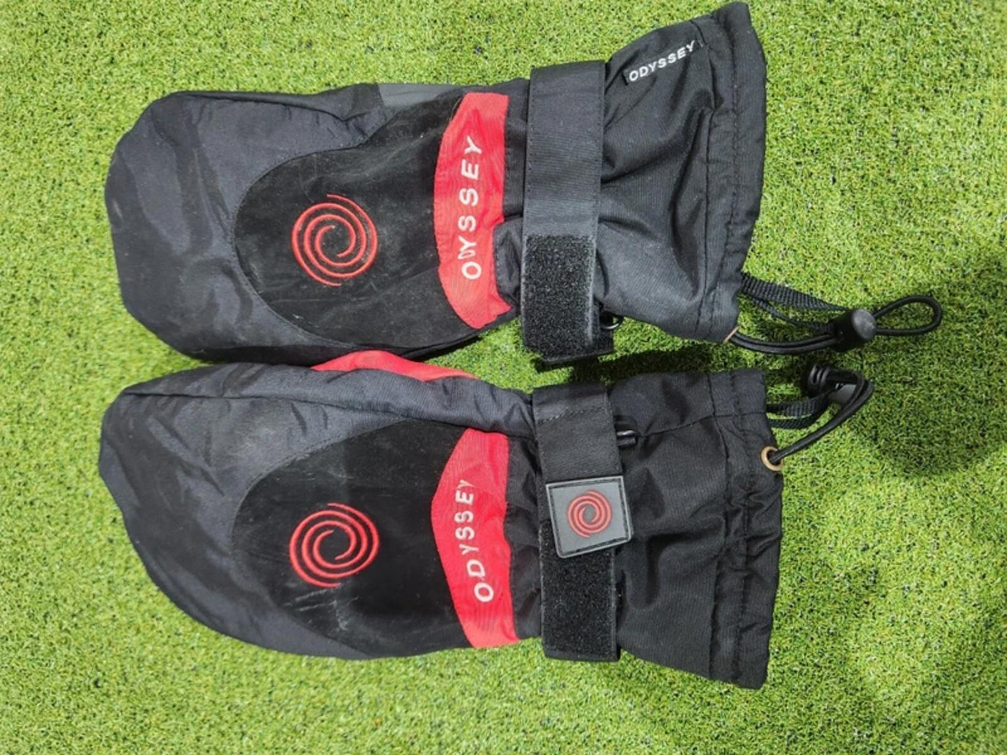 Odyssey Winter Golf Mitts - Black/Red - Awesome Branding