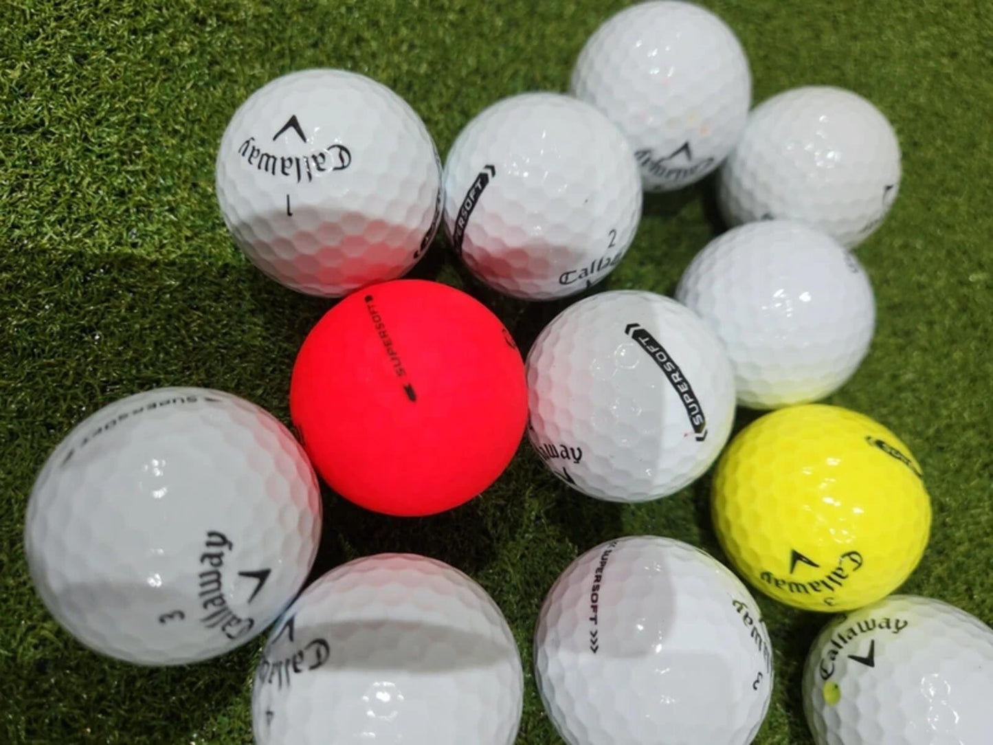 12 x Callaway SuperSoft Pearl/A Grade 2nd Chance Golf Balls - Great Value