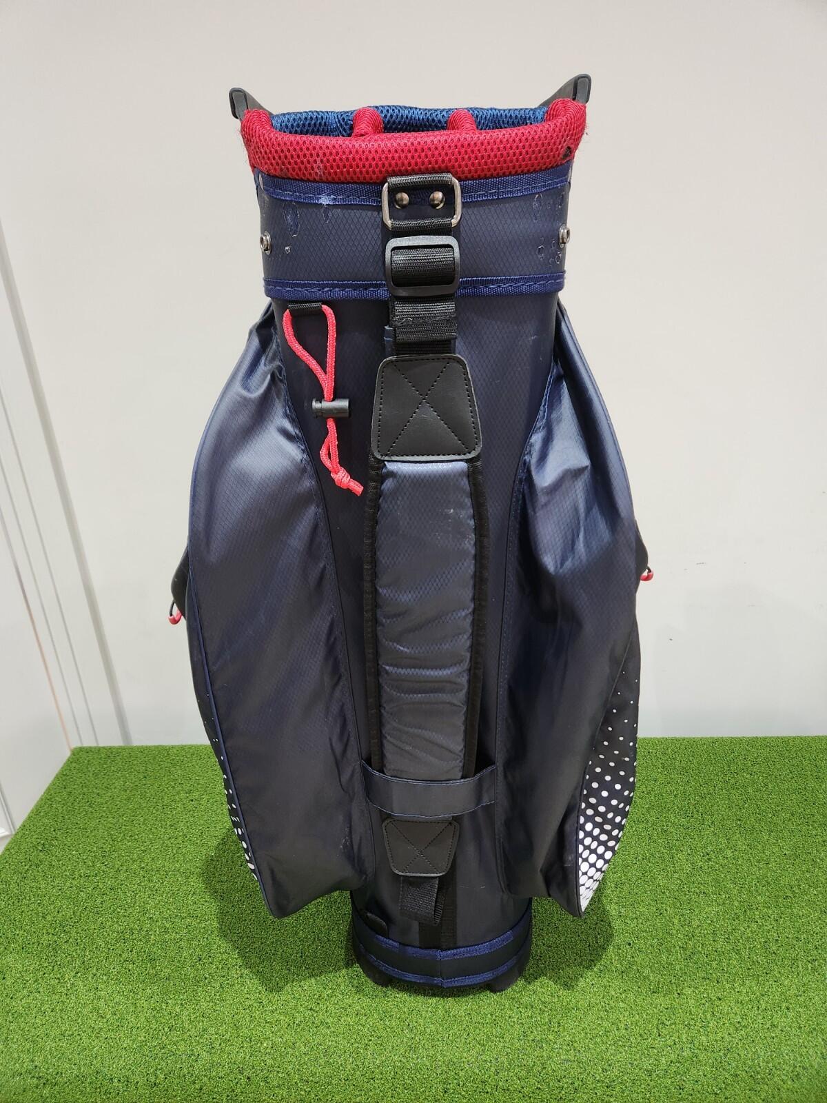 Rife Waterproof Golf Cart Bag - Navy & Red - 14 Way Divider + Putter Well