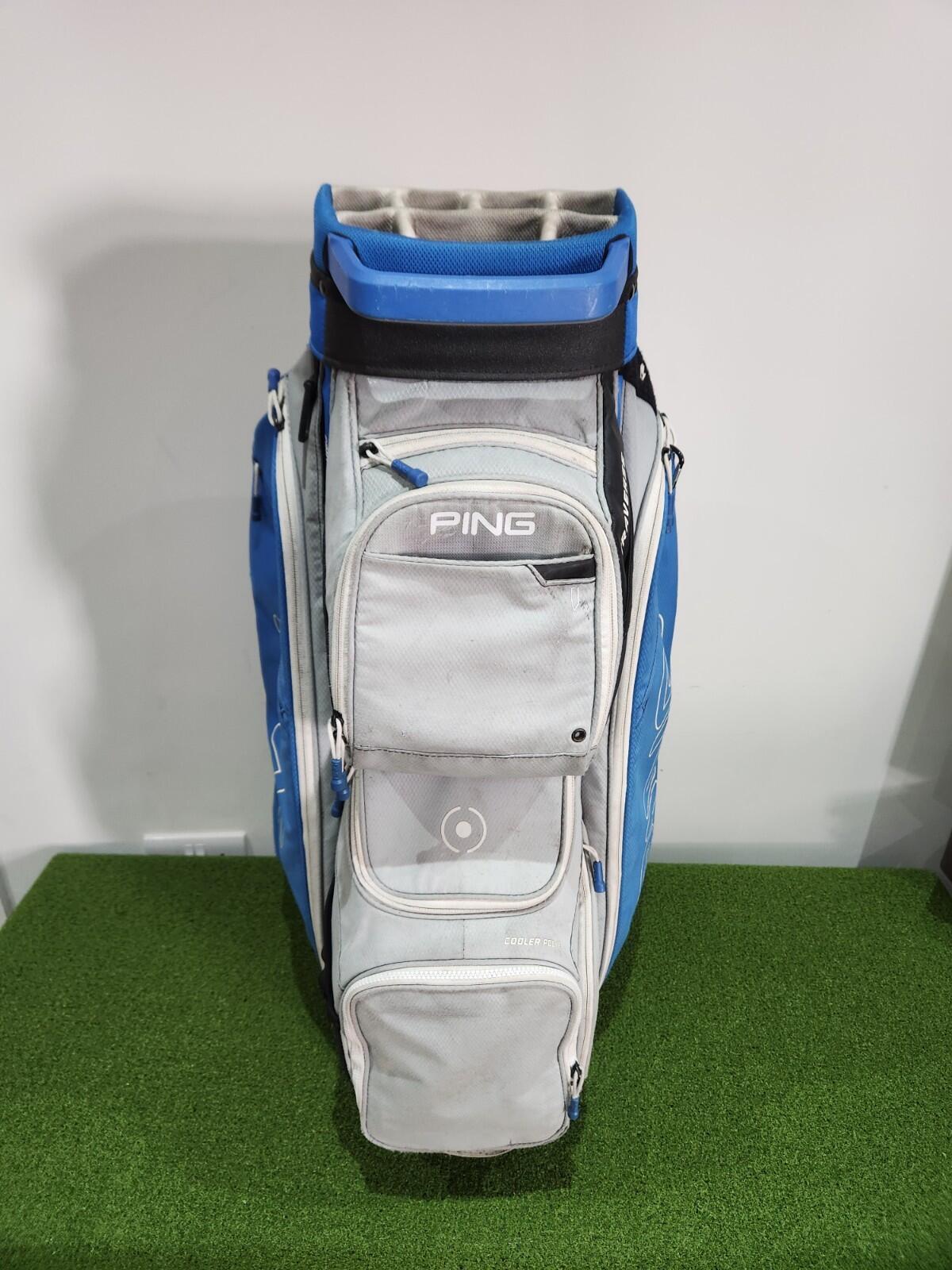 PING Traverse Golf Cart Bag - Blue / Grey / Black - Includes Rainhood & Strap