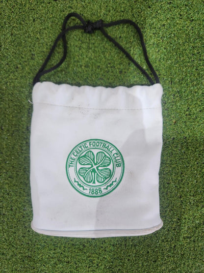 Celtic Football Club Leather Golf Valuables Pouch - White With Club Crest