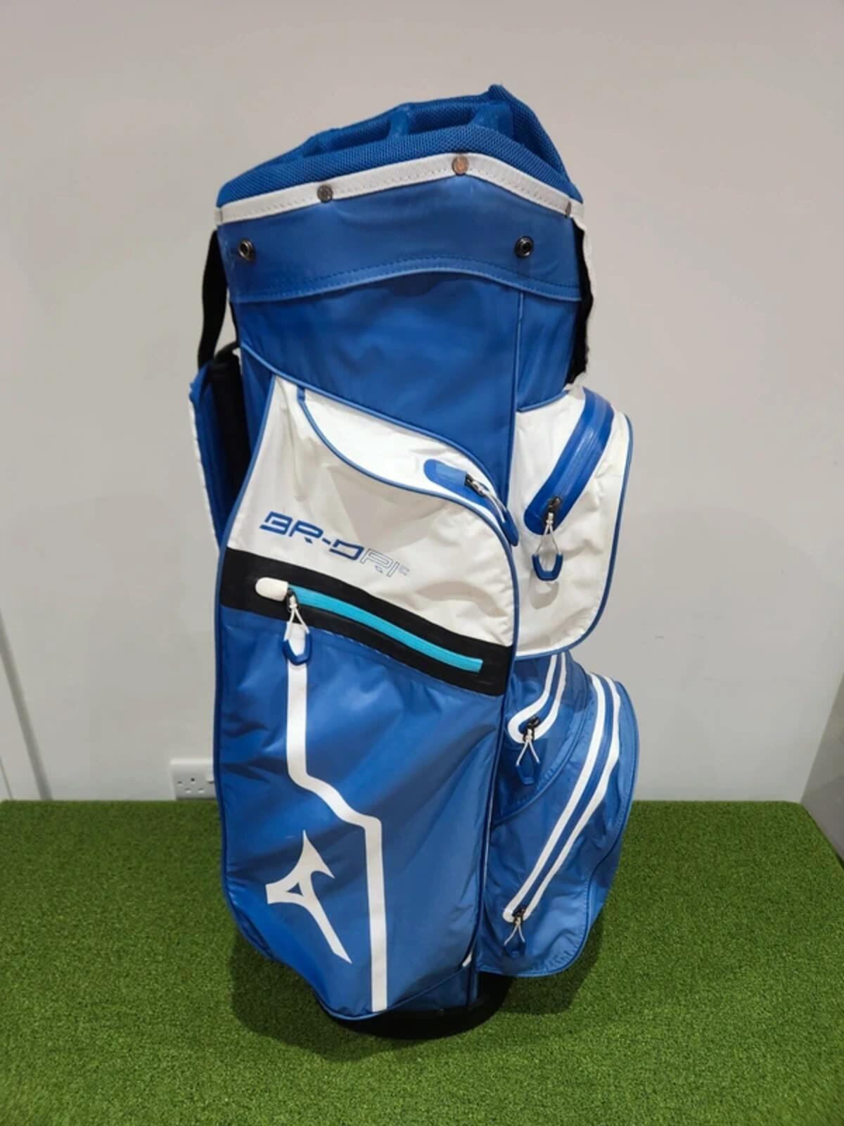 Mizuno BR-Dri Waterproof Golf Cart Bag - Blue/White - Very Good Condition